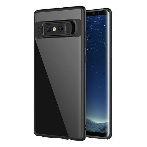 Husa Samsung Galaxy Note 8, Carcasa Protectie Spate si Lateral, Silicon Negru + Plastic Transparent