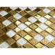 Mozaic din sticla auriu metalic, Englass, Gold Brillar, pentru perete bucatarie si baie, 30x30cm