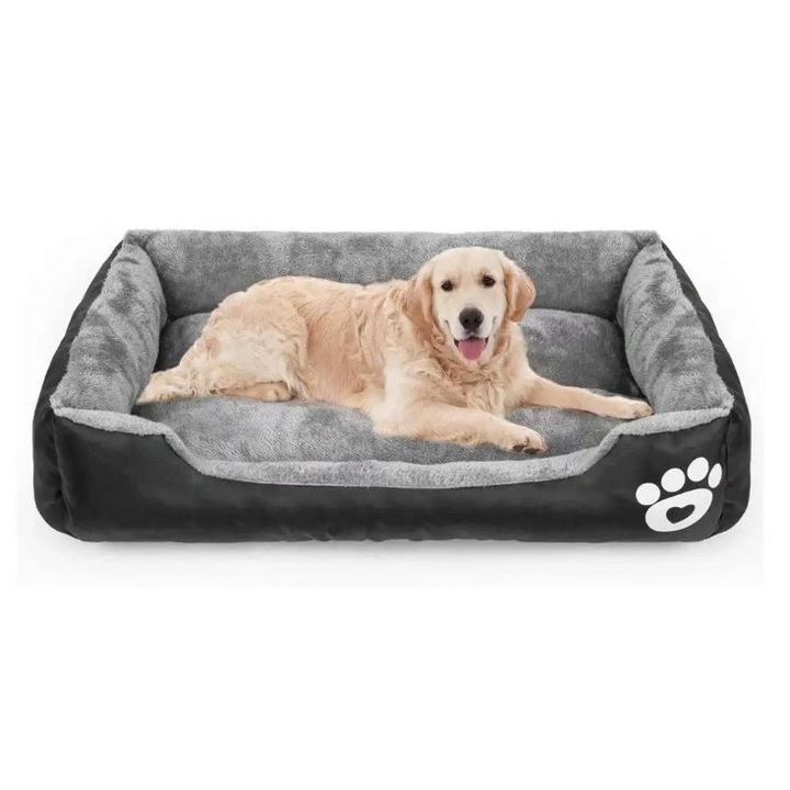 Pat/culcus pentru caini si pisici impermeabil, ultra moale, dreptunghiular, marime L: 66x50x12