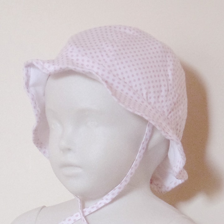 Manai átmeneti pamut sapka, kalap - Pöttyös (Rózsaszín, 44 cm)