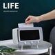 Suport servetele TV, argintiu, 18x12x11cm, cu suport telefon, set