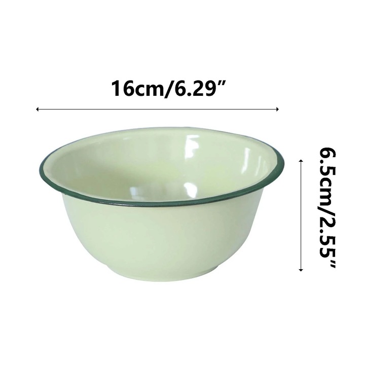 Bol ceramica emailata YANYXR verde nostalgic 16x6.5cm