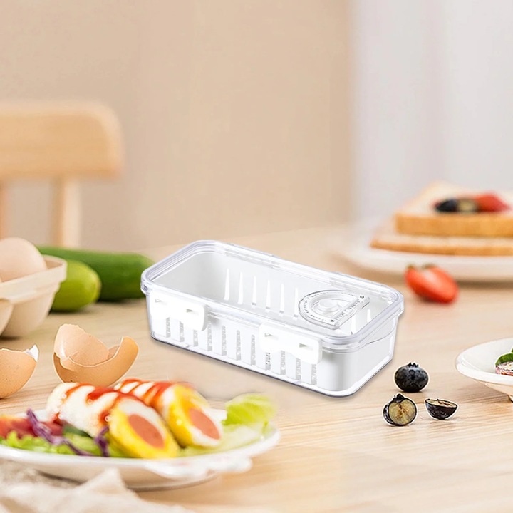 Cutie depozitare alimente YANYXR cu capac alb 32x17x8cm