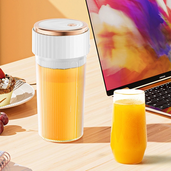 Blender portabil, reincarcabil, pentru smoothie-uri si sucuri, compact, usor