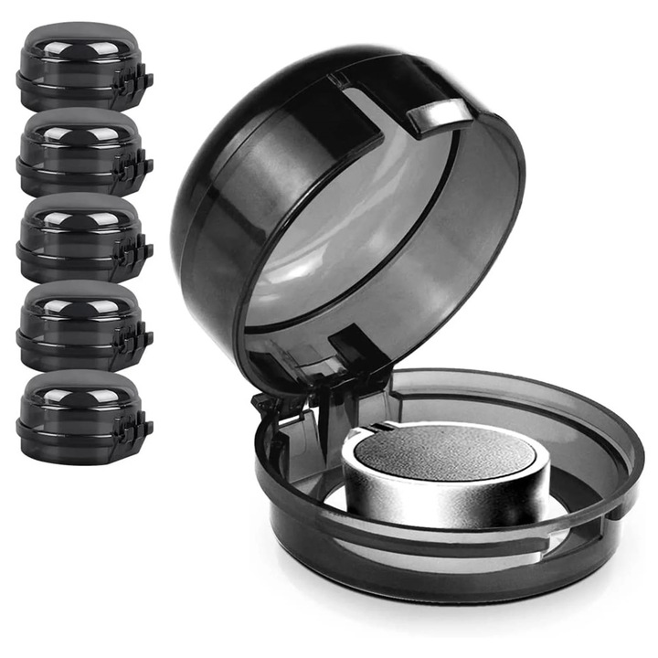 Set 5 capace protectie butoane aragaz YANYXR, anti-ulei, sigur pentru copii, alb