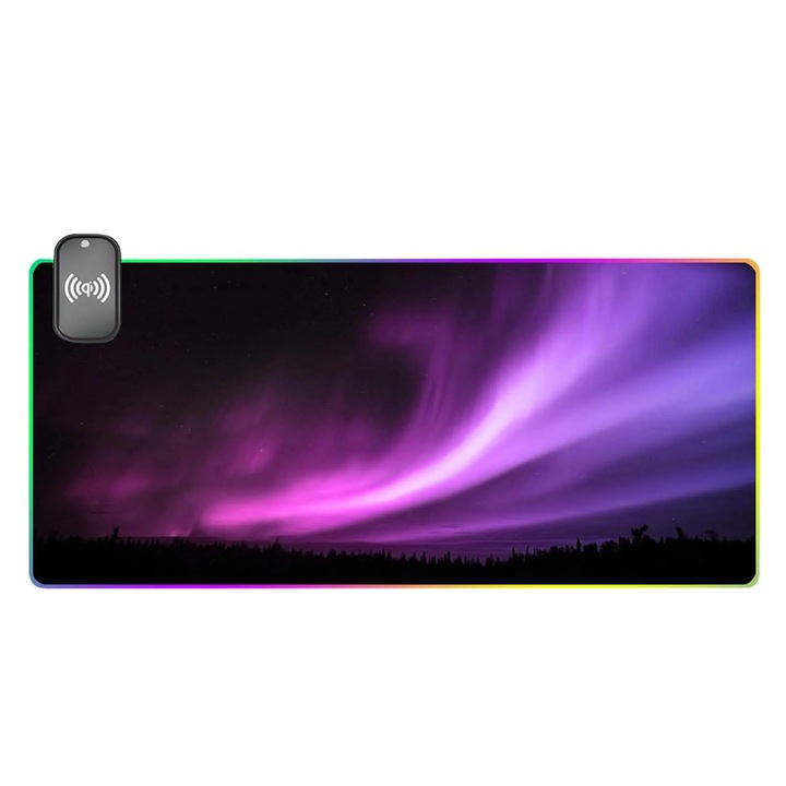Mousepad YANYXR gaming RGB incarcare wireless 15W antiderapant 80x40cm