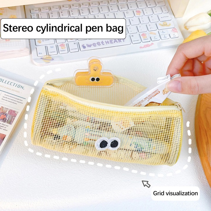Penar YANYXR mesh transparent capacitate mare multicolor 22x10cm