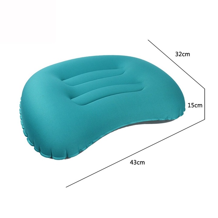 Perna gonflabila camping, 43x32x12cm, verde paun, set 1 pc
