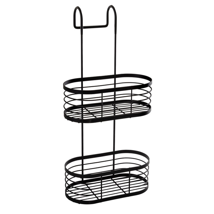 Raft de dus AWD INTERIOR, negru, 2 rafturi, otel vopsit