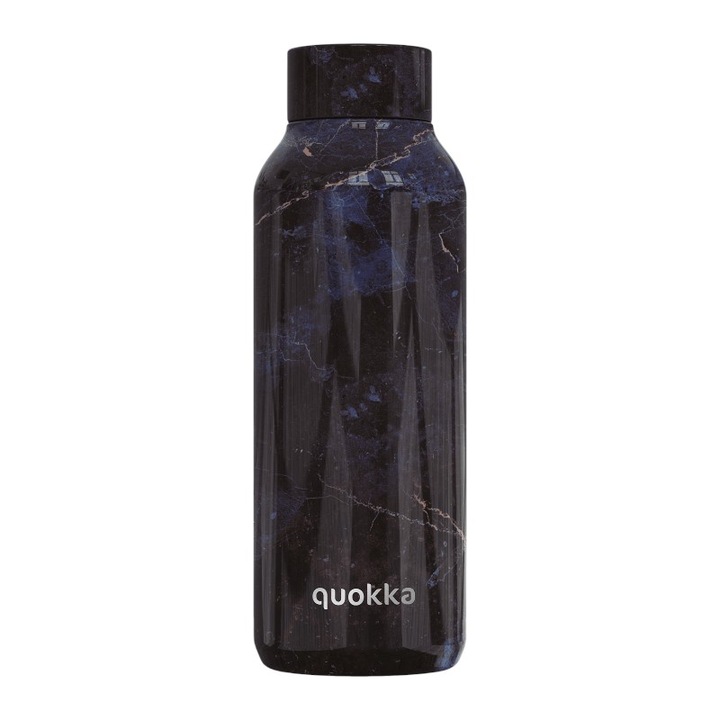 Butelca termica Quokka 510 ml, inox, design modern, rezistenta la coroziune, negru marmorat