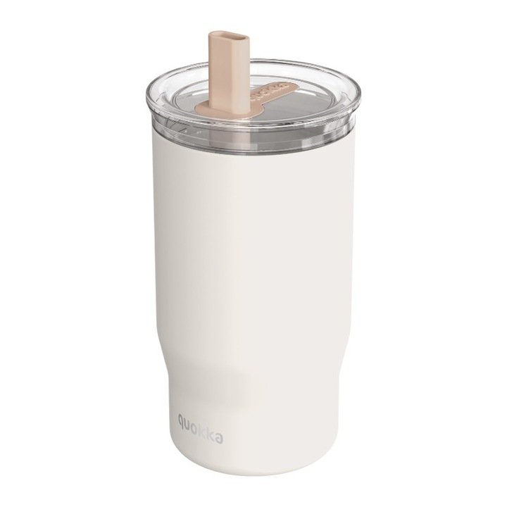 Quokka Mist termikus bögre 720 ml, rozsdamentes acél, Ecozen tetővel, szilikon, ergonomikus kialakítás, elefántcsont