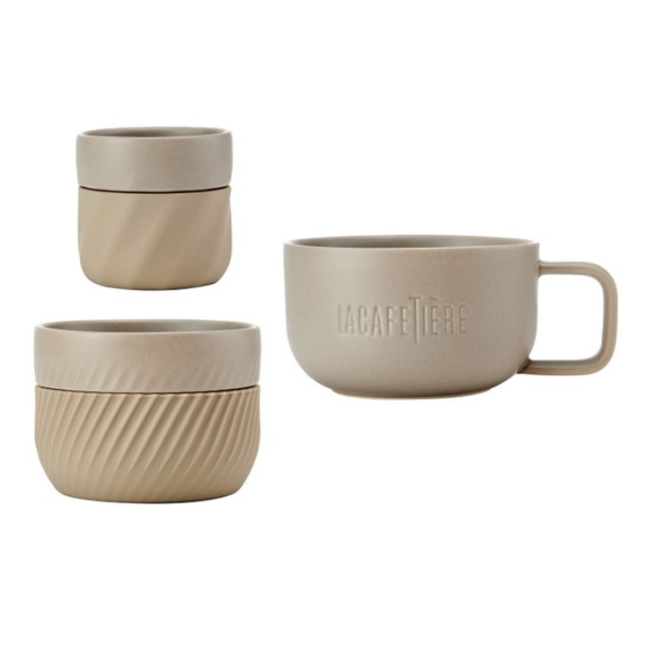 Set 3 Cani La Cafetiere, 380ml, 200ml, 100ml, Bezoase, Ceramica