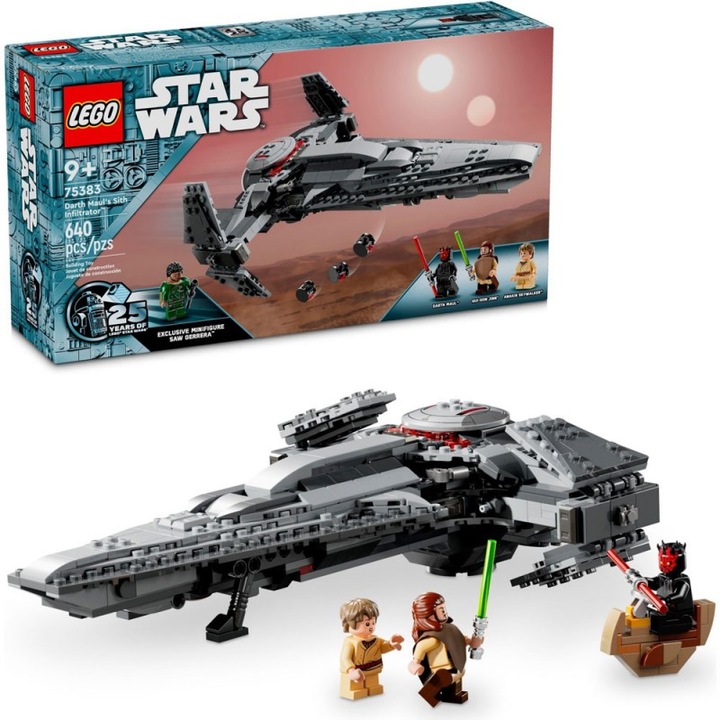 Set de constructie LEGO Star Wars Darth Maul's Sith Infiltrator, 2 figurine, multicolor