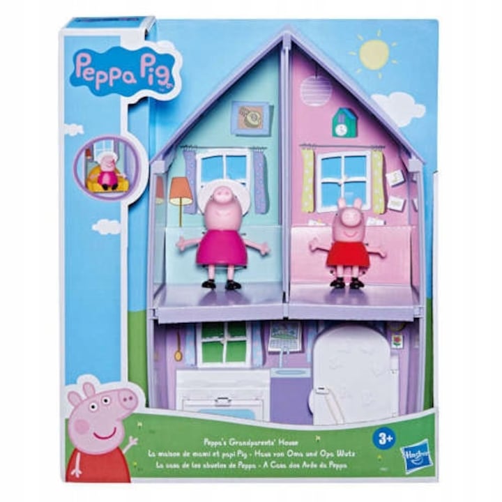 Set figurine Peppa Pig, Hasbro, camere, accesorii, pentru fete