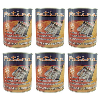 Pachet - 6 x Patina 3in1 Lac colorat pentru lemn, nuc, 750ml Pachet - 6 x Patina 3in1 Lac colorat pentru lemn, nuc, 750ml