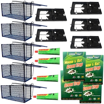 Pachet - 5 x Capcana mare pentru soareci/sobolani + 5 x Cursa pentru soareci + 4 x Green Trap Capcana cu lipici pe carton + 4 x Lipici pentru soareci/sobolani, 100ml Pachet - 5 x Capcana mare pentru soareci/sobolani + 5 x Cursa pentru soareci + 4 x Green Trap Capcana cu lipici pe carton + 4 x Lipici pentru soareci/sobolani, 100ml
