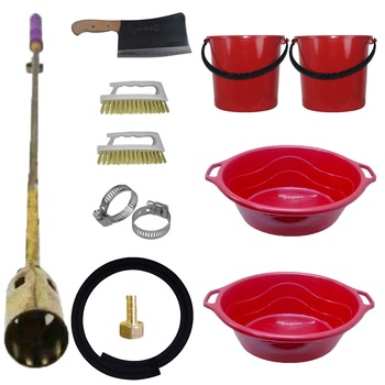 Pachet - Arzator porc pe gaz 40cm+5m furtun pentru butelie+2 colier pentru furtun+1 piulita cu filet invers+2 perie porc+2 Lighean 40L+2 Galeata 10L+Satar spart oase Pachet - Arzator porc pe gaz 40cm+5m furtun pentru butelie+2 colier pentru furtun+1 piulita cu filet invers+2 perie porc+2 Lighean 40L+2 Galeata 10L+Satar spart oase