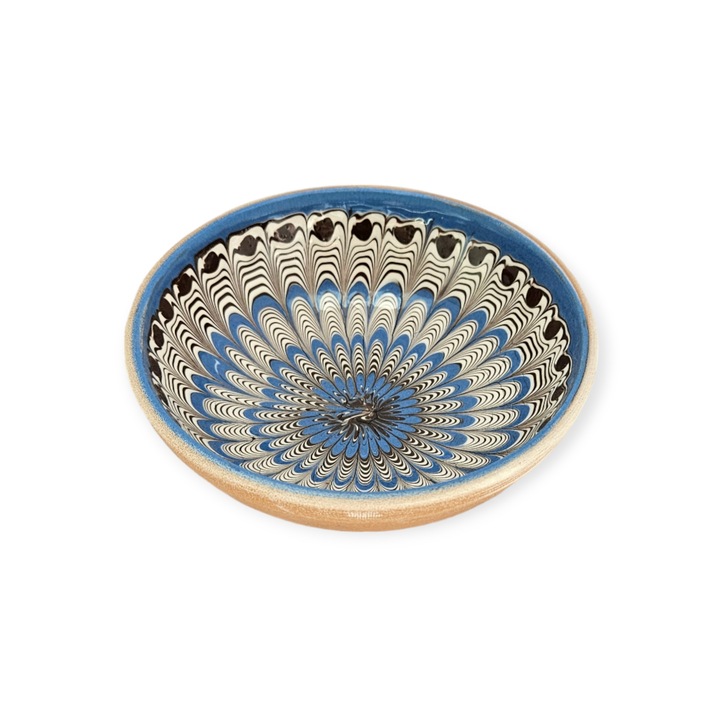 Bol Traditional 1012 model Coada de Paun culoare Albastru 12cm