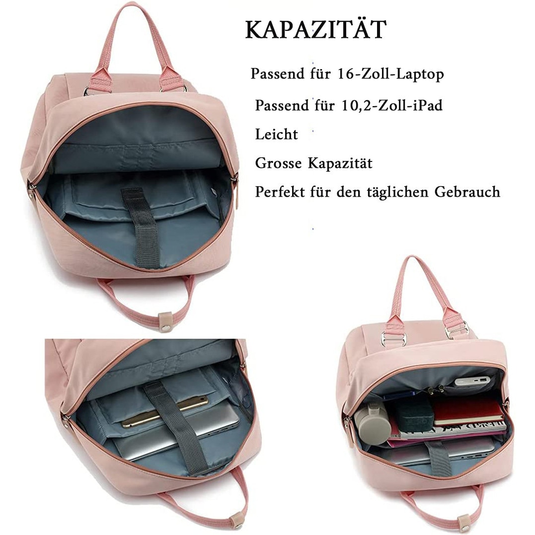 Rucsac laptop Enforose, 15.6 inch, bumbac, culoare abanos, cu port USB extern, curele ajustabile