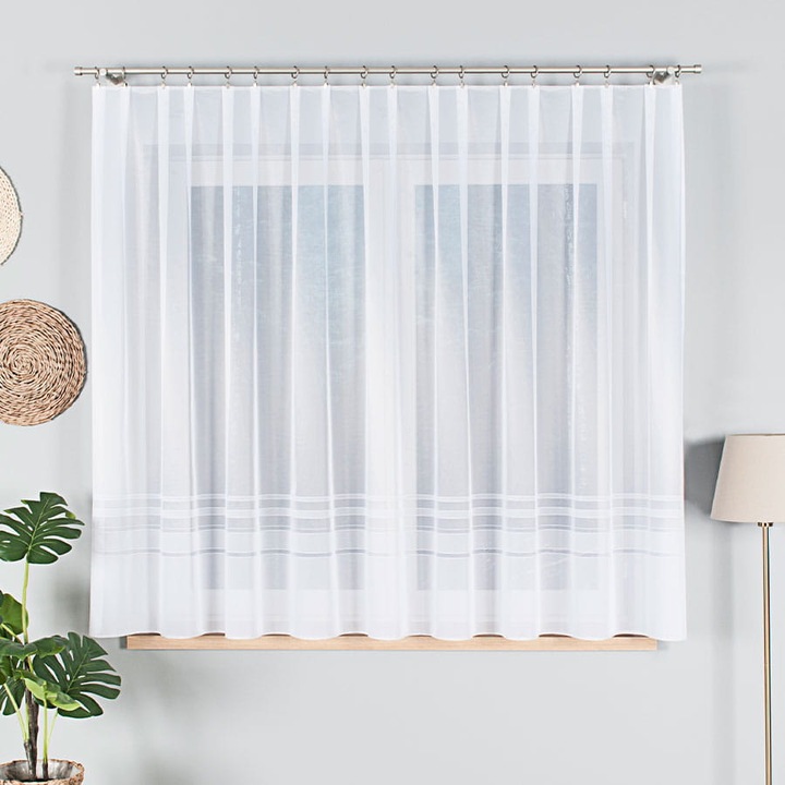 Perdea, Markizeta, Jacquard, 100 x 120 cm, Alb