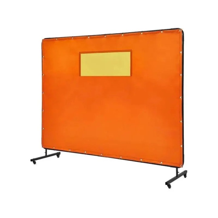 Hegesztőpajzs, lángálló vinil, UV-védelemmel, zöld, 1, 8x2, 4 m, narancssárga