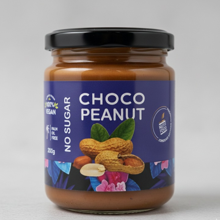 Crema de Arahide cu Ciocolata vegana, Fara Zahar, 250g