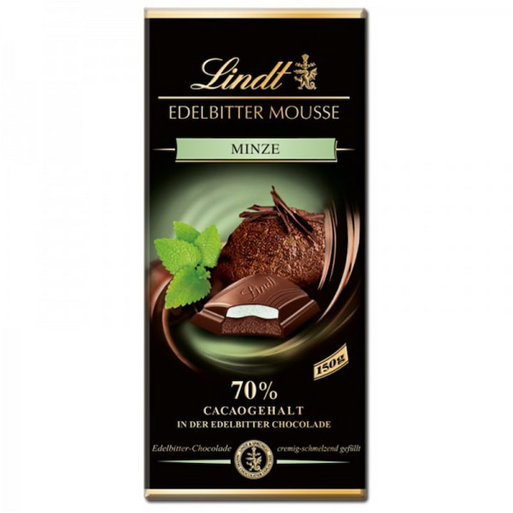 Lindt Edelbitter-Mousse Minze 150g ciocolata cu menta