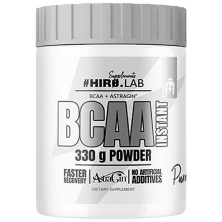 Хранителна добавка Hero.Lab BCAA Instant Powder 2:1:1 with AstraGin, Неовкусен, 330 грама