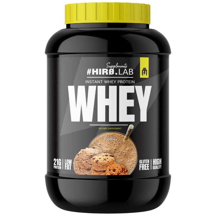 Supliment alimentar Hero.Lab Instant Whey Protein Concentrat din zer de inalta calitate, prajituri cu crema, 2000 grame