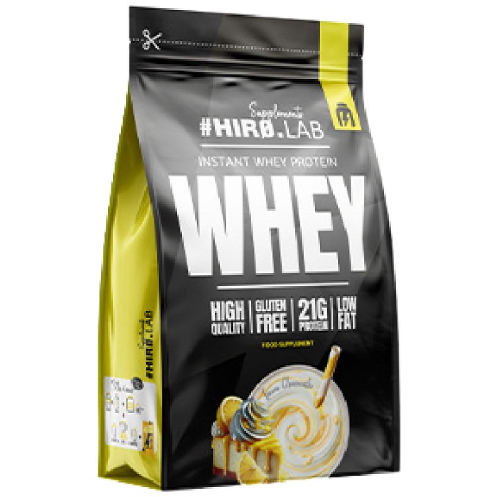 Supliment alimentar Hero.Lab Instant Whey Protein Concentrat din zer de inalta calitate, Cheesecake cu lamaie, 750 grame