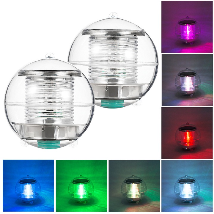 LED-es medencevilágítás, vízálló, többszínű, 7 mód, 10x10cm