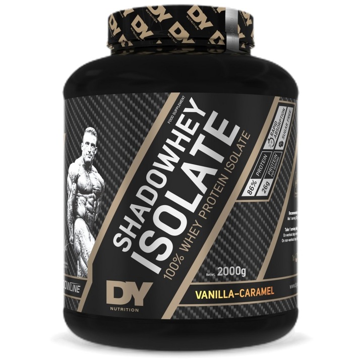 Supliment alimentar, Dorian Yates Nutrition, ShadoWhey izolat / 100% proteina din zer, vanilie cu caramel, 2000 grame
