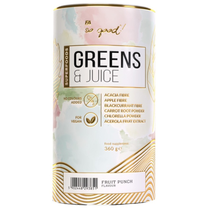 Supliment alimentar FA Nutrition Greens and Juice So Good! Serie, Lemon, 360 grame
