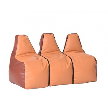 Fotoliu pentru copii (2-8 ani) Tip Canapea S3 - Caramel & Chocolate (piele eco) umplut cu perle de polisitren (beanbag marca Pufrelax) Fabricat in Romania Fotoliu pentru copii (2-8 ani) Tip Canapea S3 - Caramel & Chocolate (piele eco) umplut cu perle de polisitren (beanbag marca Pufrelax) Fabricat in Romania