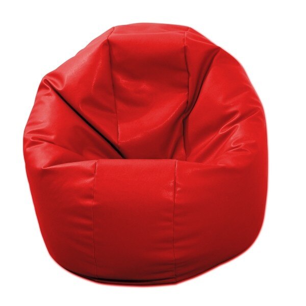 Fotoliu pentru Copii (2-14 ani) Relaxo - Bloody Red (piele eco) umplut cu perle polistiren (beanbag marca Pufrelax) Fabricat in Romania