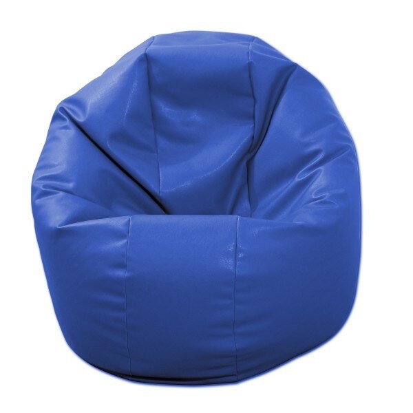 Fotoliu pentru Copii (2-14 ani) Relaxo - Albastru (piele eco) umplut cu perle polistiren (beanbag marca Pufrelax) Fabricat in Romania