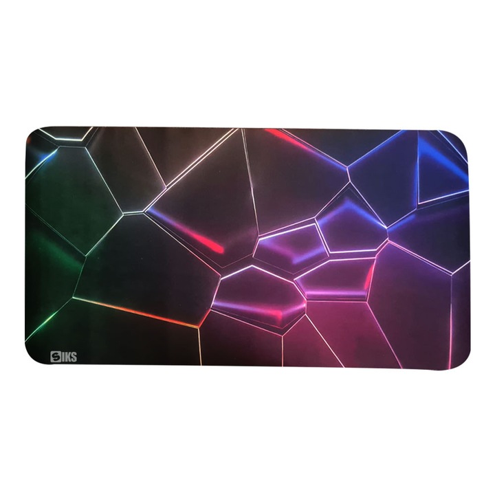 SIKS nagy professzionális gumi egérpad, játékra, irodai, csúszásmentes, vízálló, textil felület, csúszásgátló gumi alap, 72x38x0,3 cm, Galaxy Multicolor