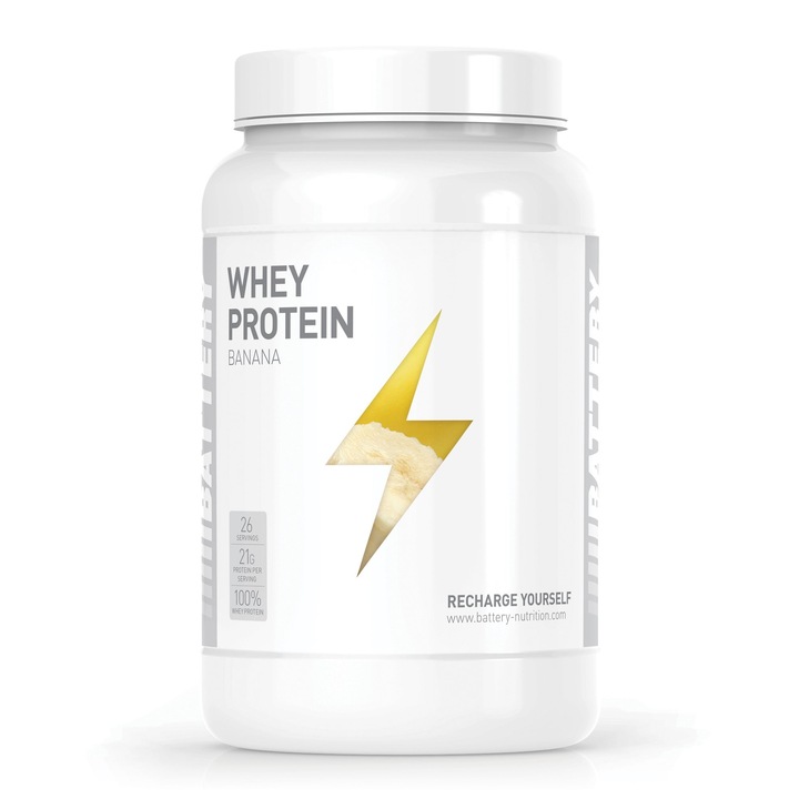 Supliment alimentar Battery Nutrition, Whey Protein - Proteina din zer Banana 800g