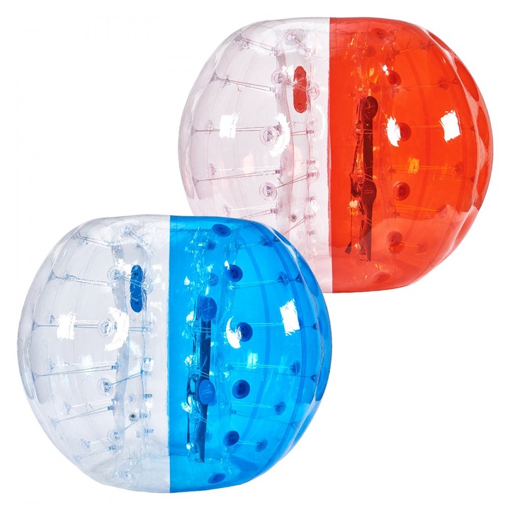 Mingi gonflabile Sumo Zorb, set de 2, diametru 1, 5 m, recomandate pentru adolescenti si adulti, grosime PVC 0, 8 mm, ideale pentru jocuri in aer liber, gradina/curte/parc