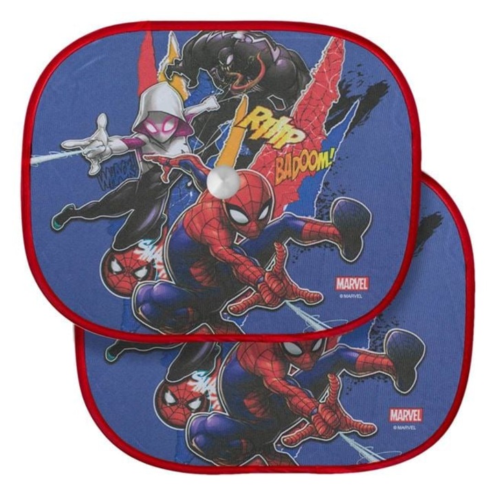 Parasolare Auto Zanox Spiderman, set 2 buc, 44x36cm, protectie UV, montare usoara