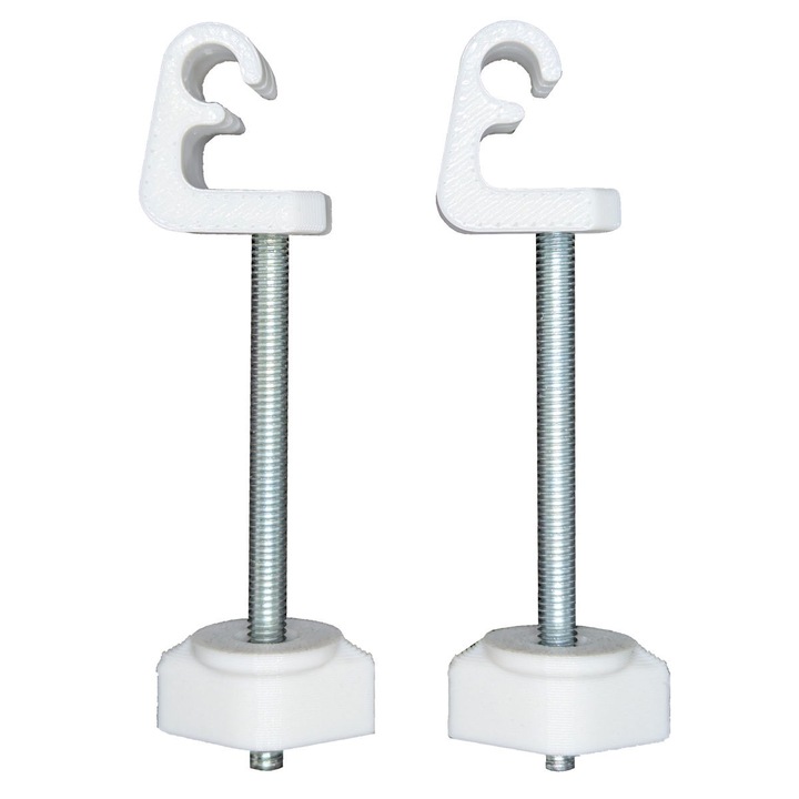 Set surub capac WC cu cioc crestat, filet metalic, alb, 2 bucat / set