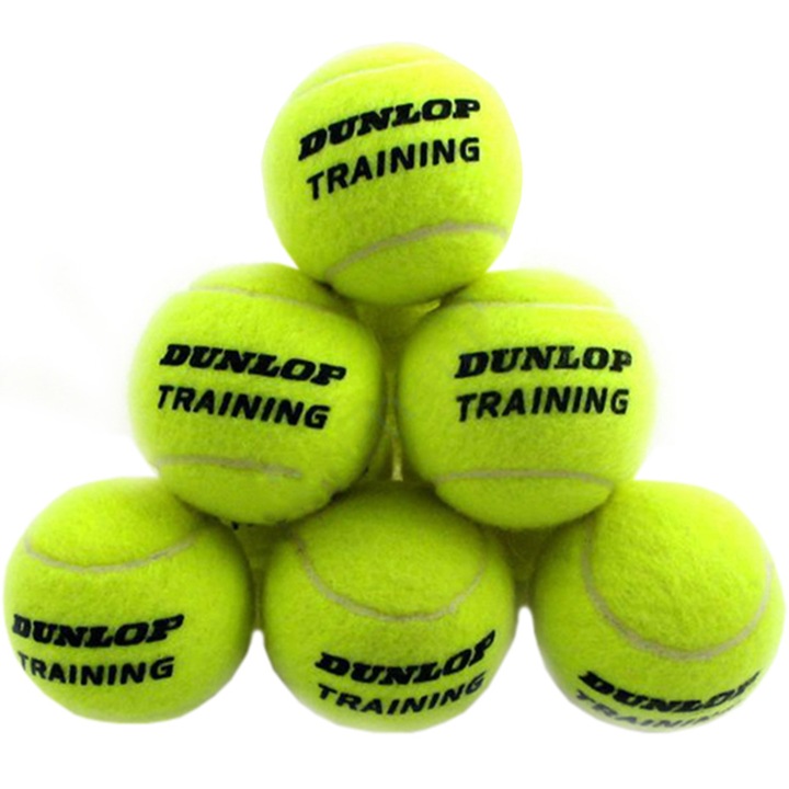 60 darabos Dunlop Training teniszlabda készlet, zöld, kopásálló