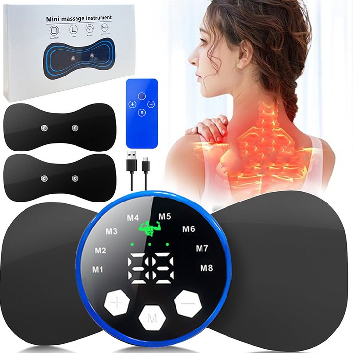 Mini aparat de masaj cervical, Electromagnectic cu 8 moduri，EMS