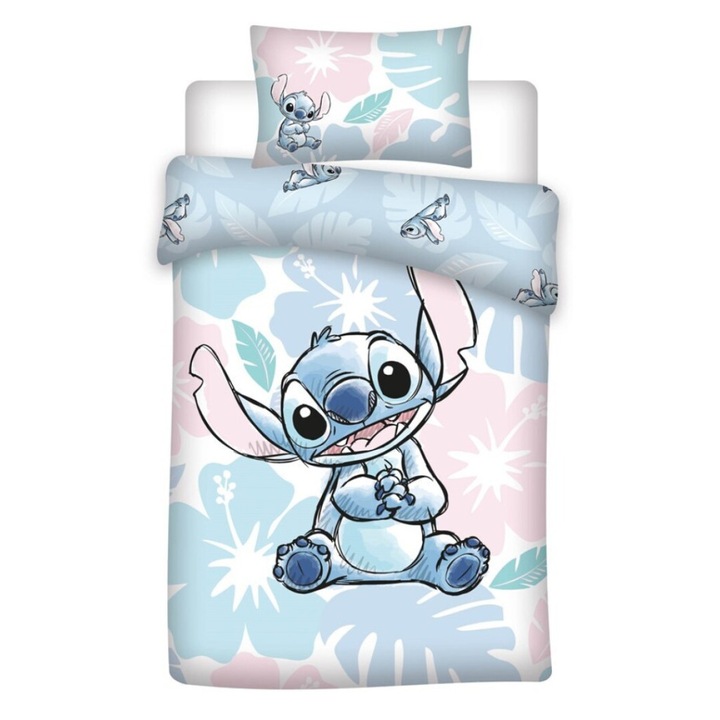 Disney Lilo and Stitch, The Star Dog Детски спален комплект за детска стая, пастел 100×140 см, 40×60 см