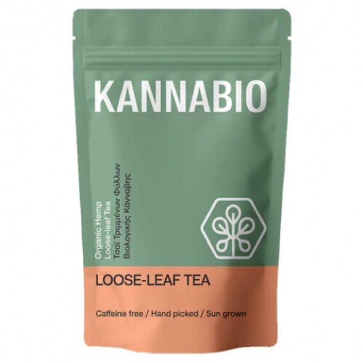 Ceai din frunze de canepa organic KannaBio 30gr, fara cafeina, cu CBD