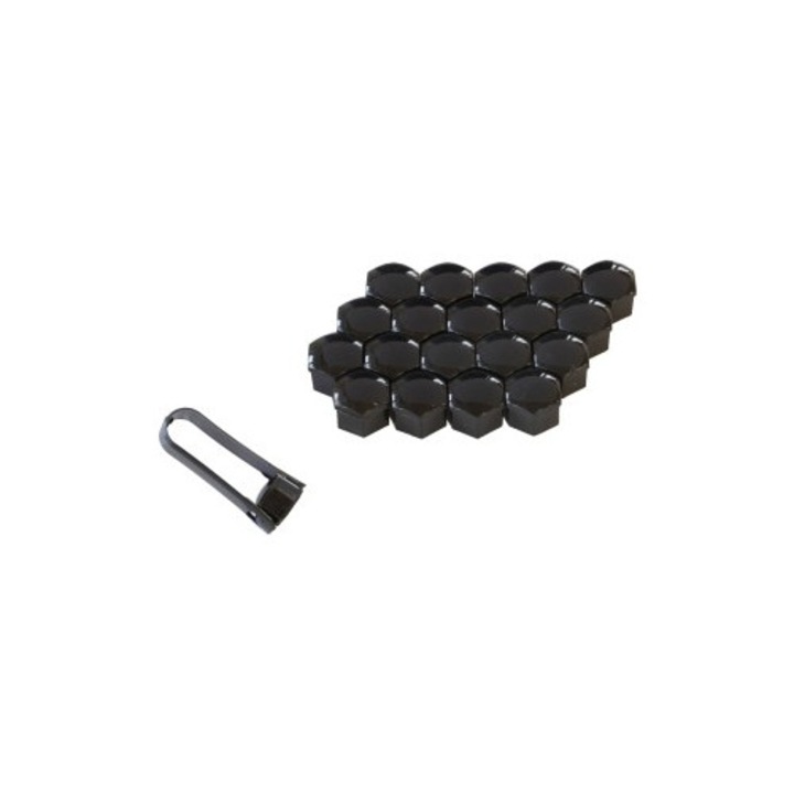 20 darabos fekete 21 mm-es keréksapka készlet + Mega Drive fogó