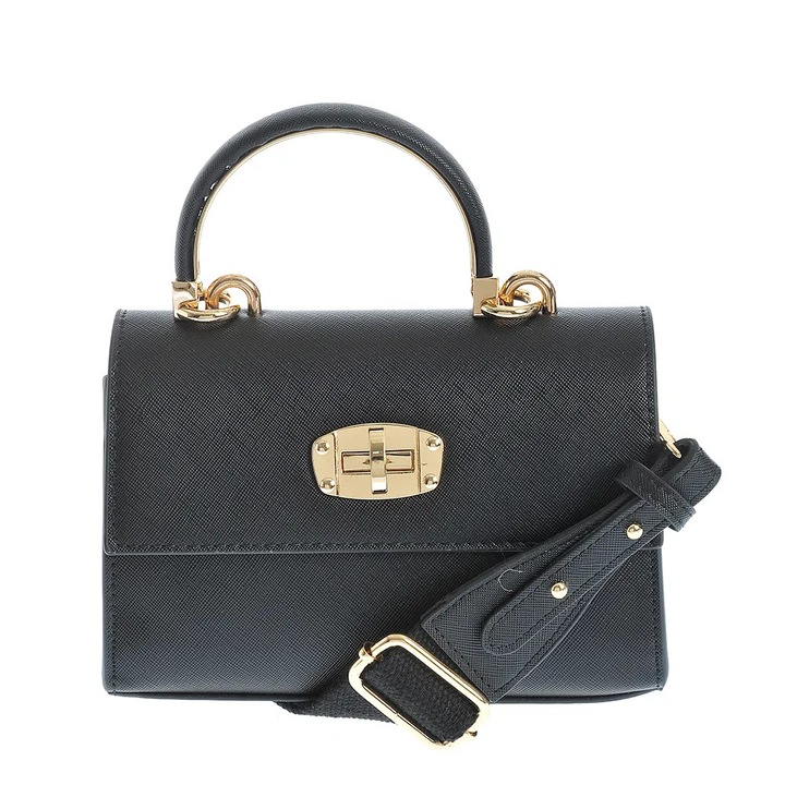 Geanta neagra de umar cu bareta detasabila, Meli Melo Paris