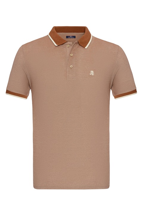 JIMMY SANDERS, Tricou polo cu logo brodat discret, Portocaliu persan