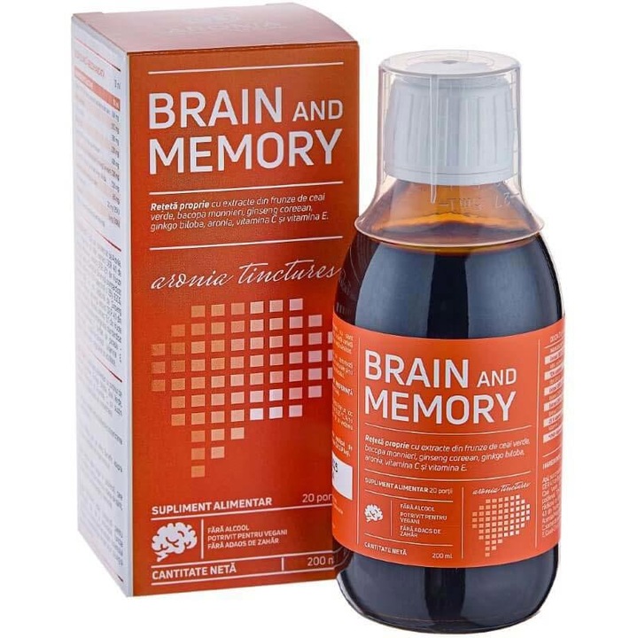Brain and Memory 200ml — o formula unica din 6 plante si superfructe pentru o minte ascutita si o memorie excelenta