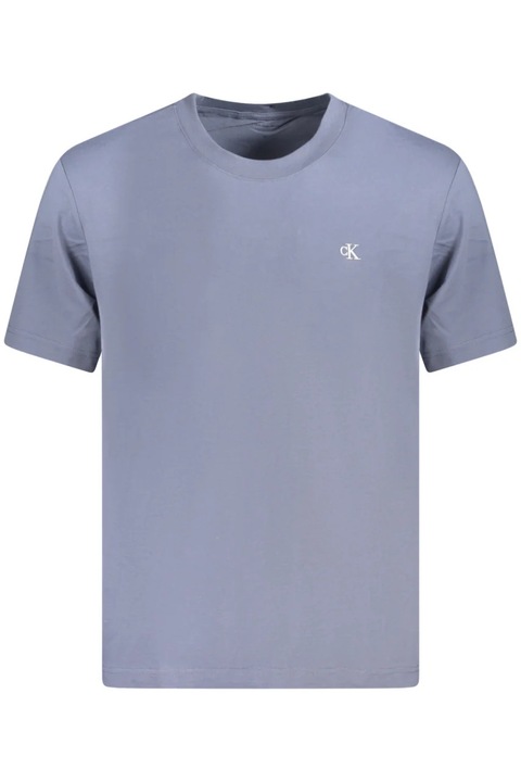 Tricou Serif barbati, cu imprimeu pe spate, Regular fit, Calvin Klein Jeans, Albastru
